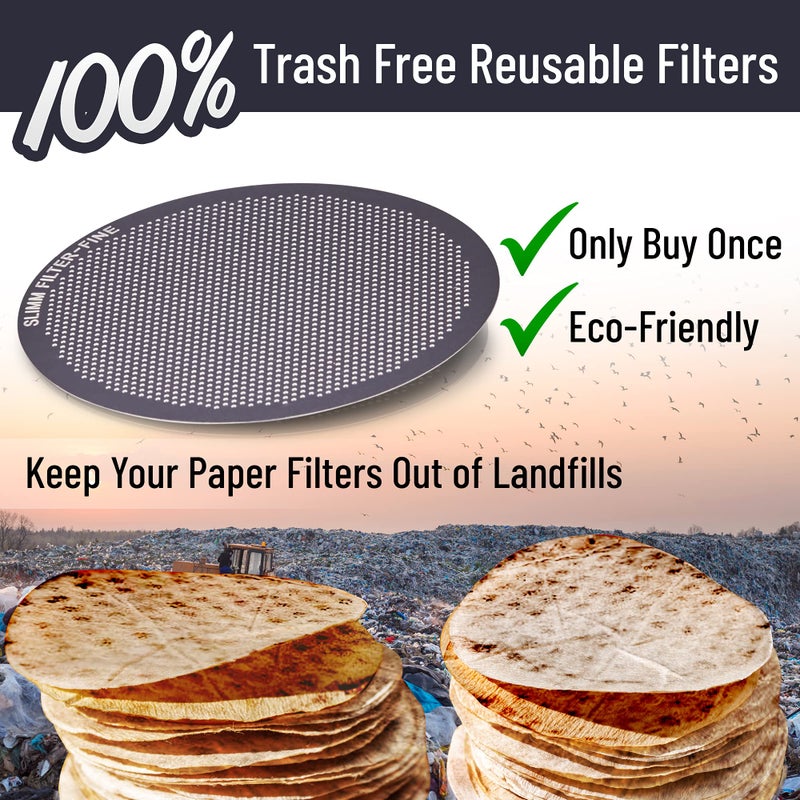 Slimm Filter Reusable Filter Set by Slimm Filter - 3 Piece, Stainless Steel Metal - Mesh, Fine, Ultra-Fine Metal Filter For AeroPress Coffee and Espresso Maker - Brew Barista-Grade Coffee At Home - Image 4